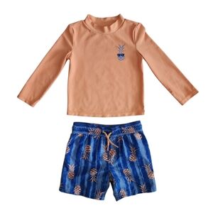 Carter's Just One You Toddler Boys Long Sleeve Rashguard Swim Set - Size 2T